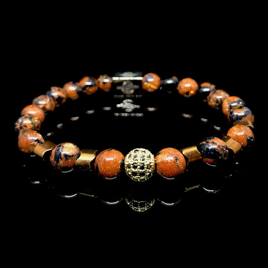 The Morgan - Murano Star Stones with Zircon Black and Gold Premium Bead