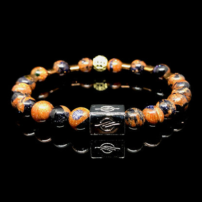 The Morgan - Murano Star Stones with Zircon Black and Gold Premium Bead