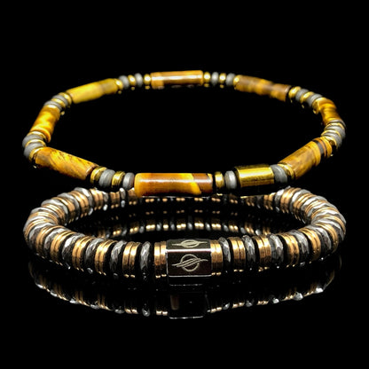 The Imperial - Erkekler için Kaplan Gözü ve Hematit 2'li Set Bileklik