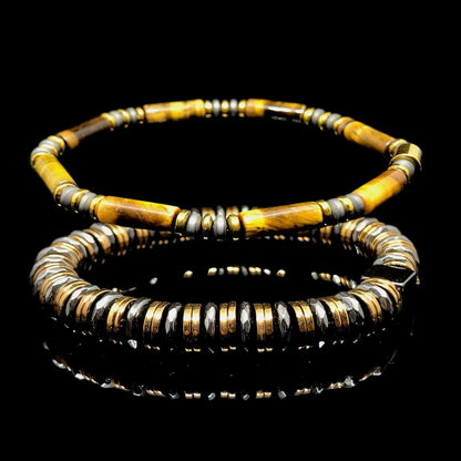 The Imperial - Erkekler için Kaplan Gözü ve Hematit 2'li Set Bileklik