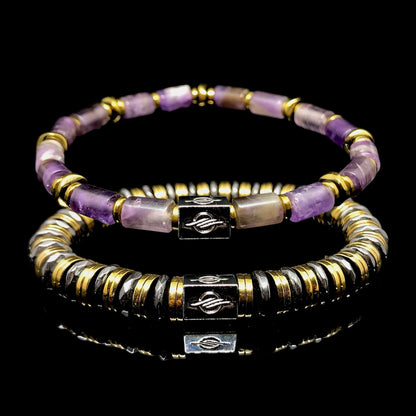 The Alonzo - Erkekler için Ametist ve Hematit Bileklik